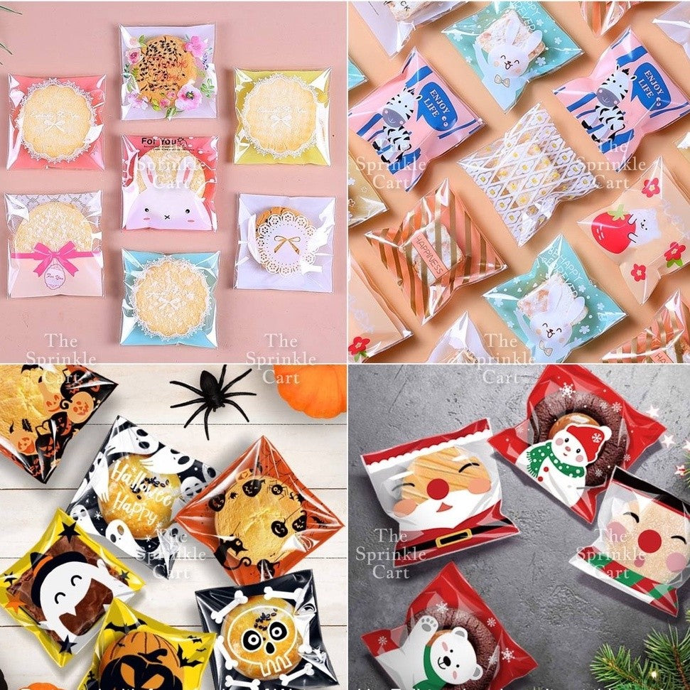 Cookie OPP Packaging Resealable Plastic in Halloween Christmas and Basic Designs TSC