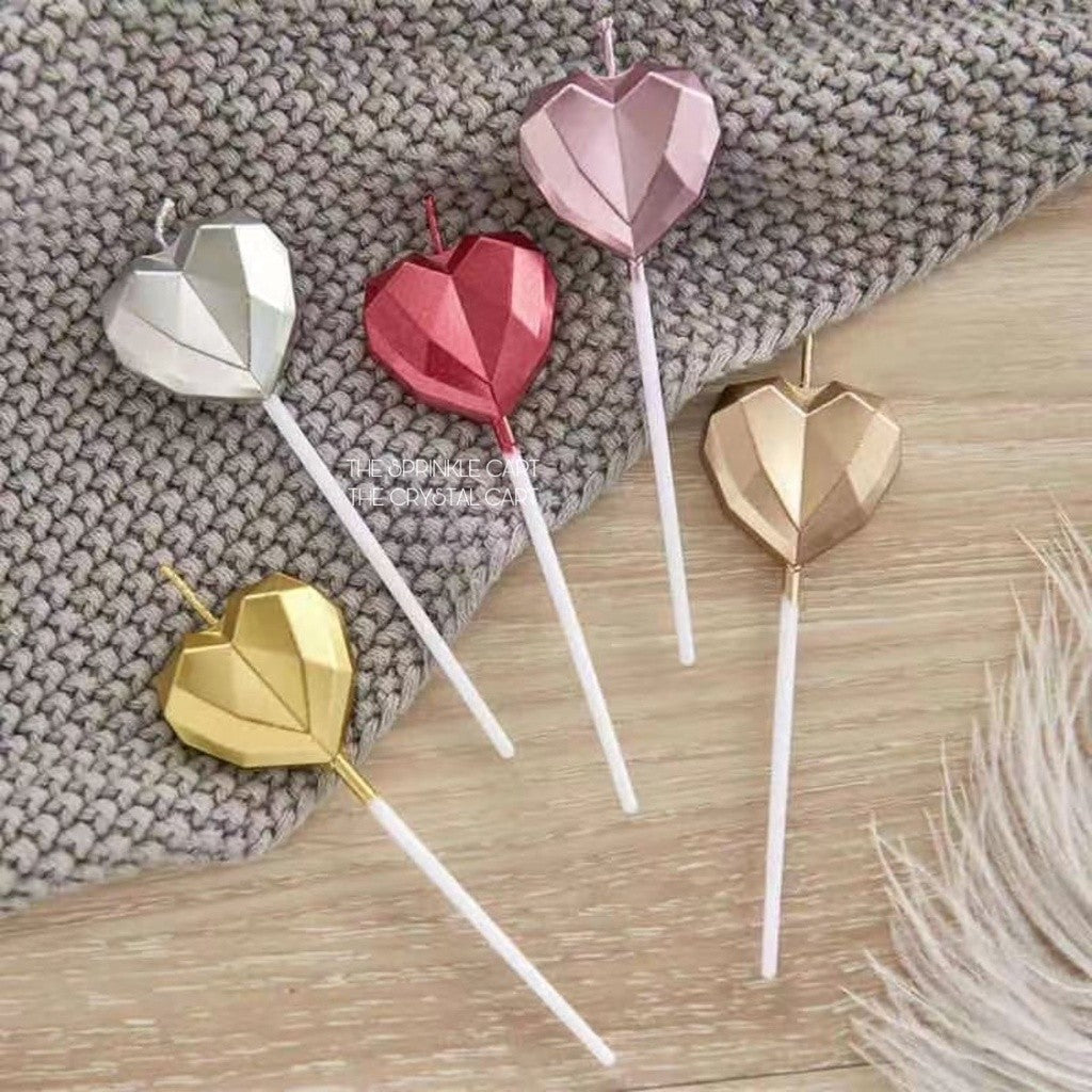Metallic Color Candle Heart Star Shape for Birthday Party Supplies TSC