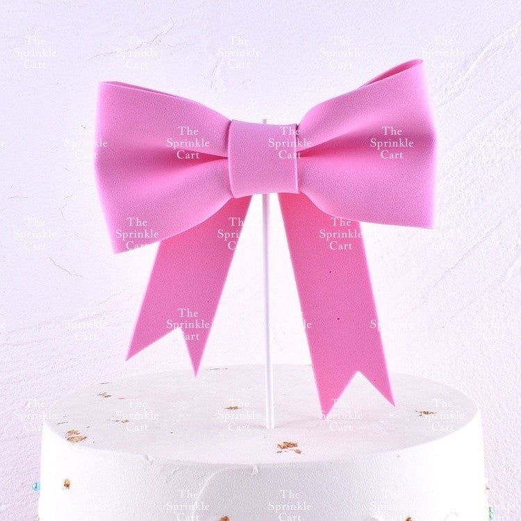 Colorful Glitter Big Ribbon Ballet Bow Tie and Spike Fastener for Cake Decoration TSC