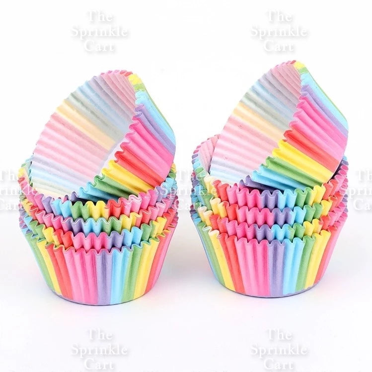 100pcs Cupcake Liner 3oz Muffin Paper Cups Colored and with Design Baking