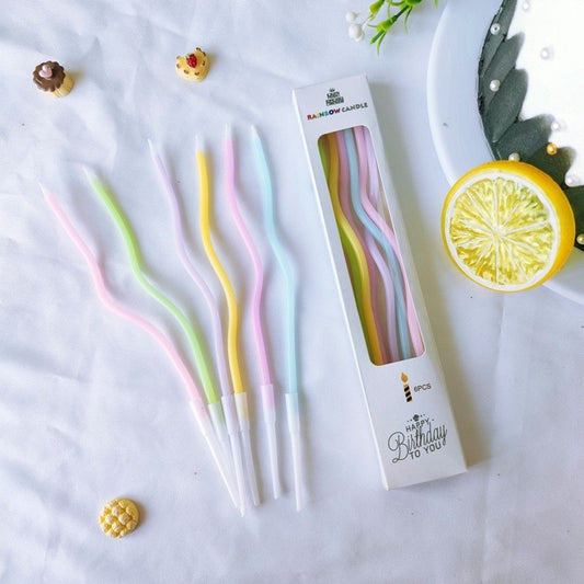 Assorted Color Pastel Macaron Candle for Birthday Cake Use TSC