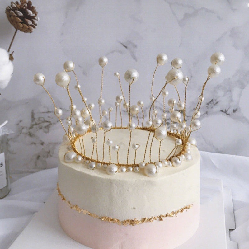 Pearl Crown for DIY Cake Decoration and Head Accessory TSC