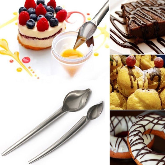 Stainless Steel Decorating Spoon for sauce plating chocolate drip