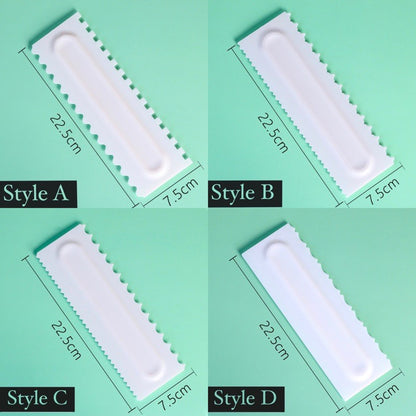 4pcs Cake Decorating Comb Smoother Scraper for Icing
