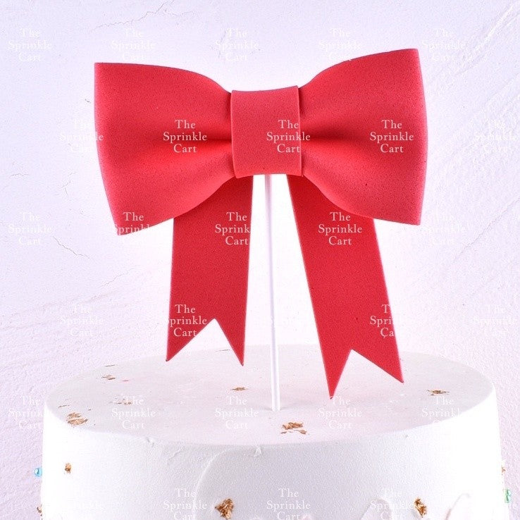 Colorful Glitter Big Ribbon Ballet Bow Tie and Spike Fastener for Cake Decoration TSC