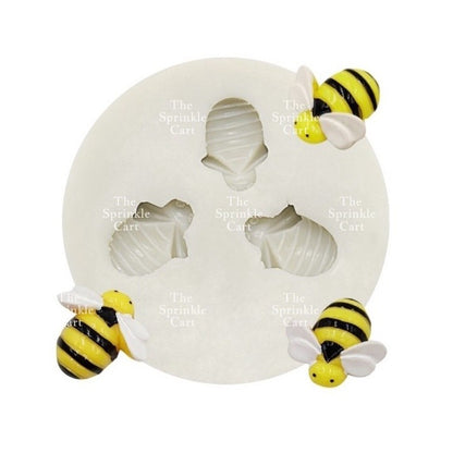Honeycomb and Bee Theme Silicone Molder for Cake Decoration TSC