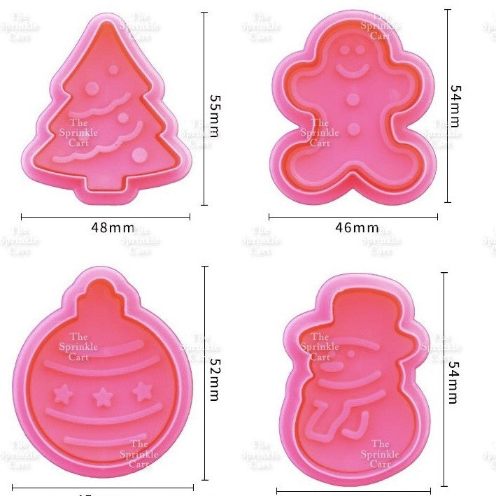 Christmas Icon Cookie Molder Plunger Cutter Tool TSC