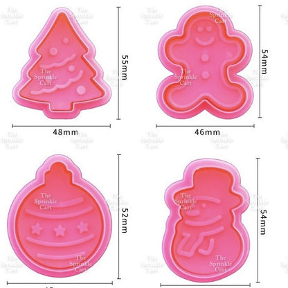 Christmas Icon Cookie Molder Plunger Cutter Tool TSC
