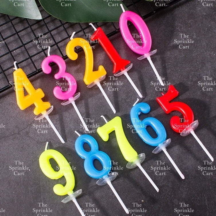 1pc RANDOM COLOR Number Candle for Birthday Cake Party Supplies TSC