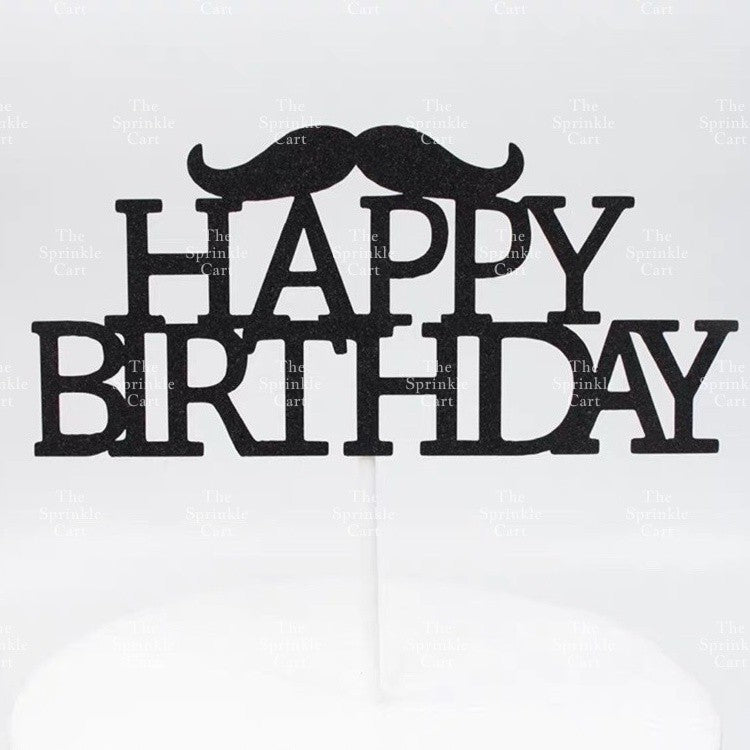 Glitter &Printed Paper Birthday Love Castle Cake Topper Decoration TSC
