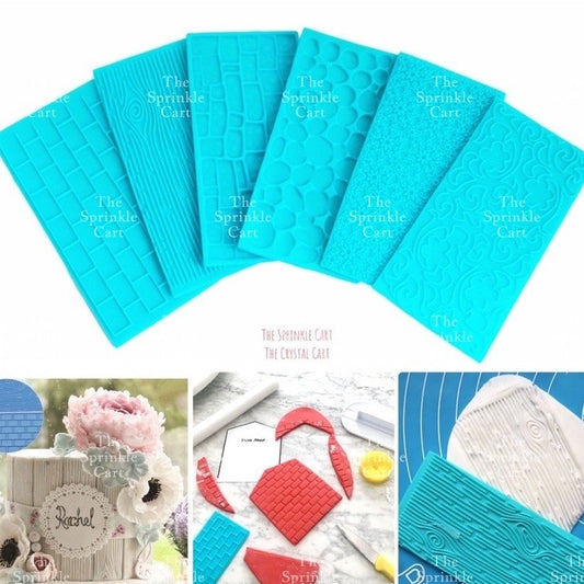 6pcs Silicone Embosser for Fondant Cake Decoration Chocolate Pattern and DIY Craft TSC