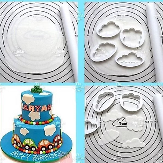 5pcs Cloud Fondant Cutter for Cake Decoration Molder Baking
