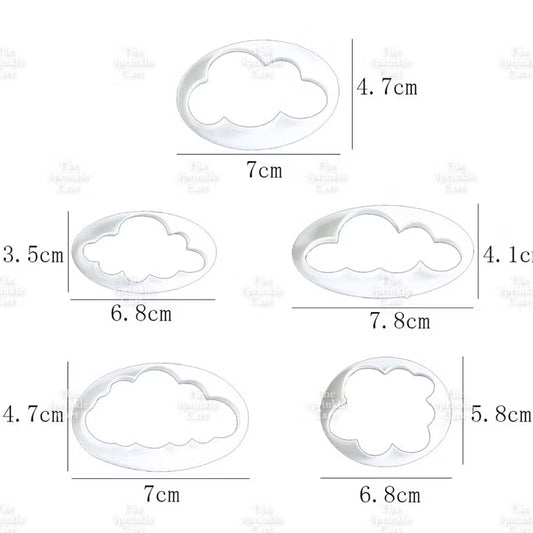 5pcs Cloud Fondant Cutter for Cake Decoration Molder Baking