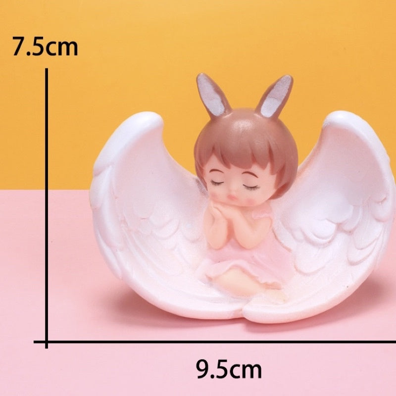 Angel Cake Topper Happy Christening Baptism Moon Baby Wings Cake Topper Decoration Baby Theme
