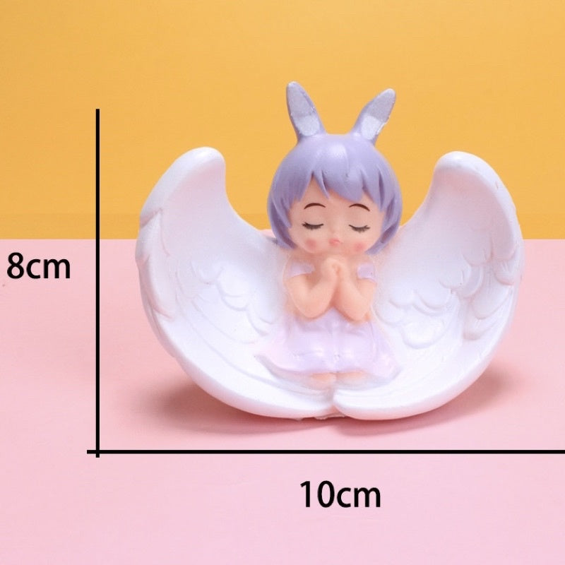Angel Cake Topper Happy Christening Baptism Moon Baby Wings Cake Topper Decoration Baby Theme