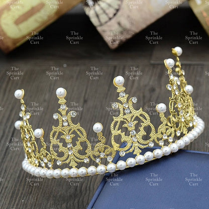 Crown Cake Topper Princess Birthday Celebration Queen Gold Silver