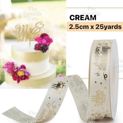 Christmas Ribbon Holidays Satin Ribbon Gift Christmas Happy Birthday Ribbon  theme Packaging