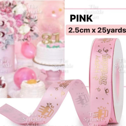 Christmas Ribbon Holidays Satin Ribbon Gift Christmas Happy Birthday Ribbon  theme Packaging