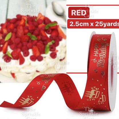 Christmas Ribbon Holidays Satin Ribbon Gift Christmas Happy Birthday Ribbon  theme Packaging