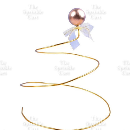 Balls Cake Topper Gold Silver White Pink Blue Yellow Decoration Birthday Swirl Ball Spiral Ball