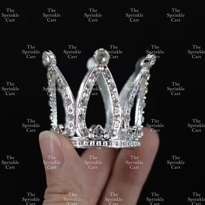 Crown Cake Topper Princess Birthday Celebration Queen Gold Silver