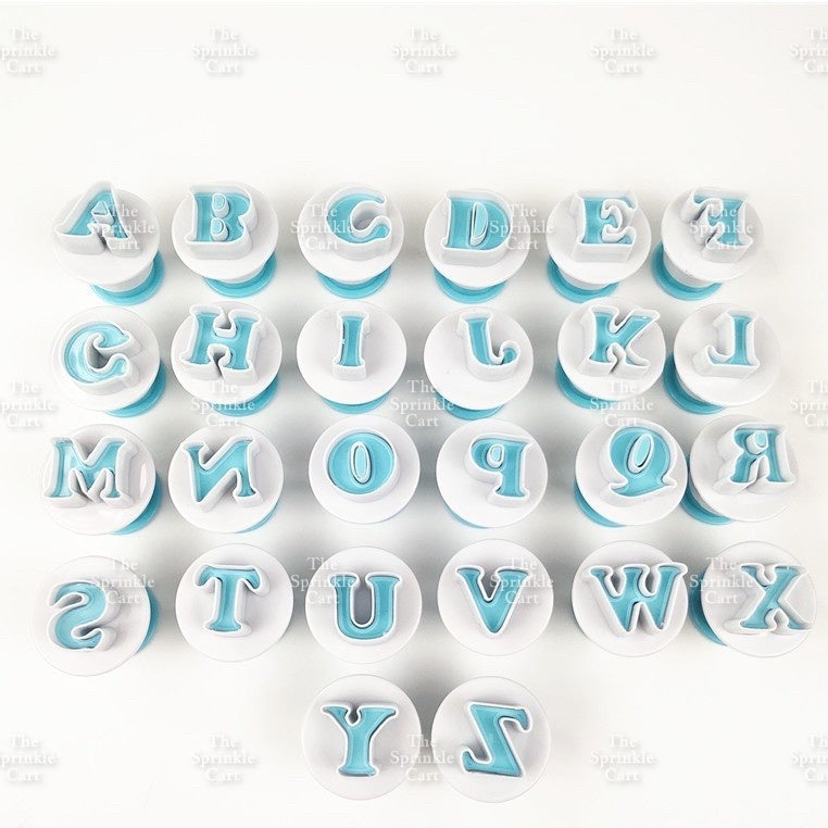 Alphabet & Number Molder Stamp Plunger Set for Fondant Lettering