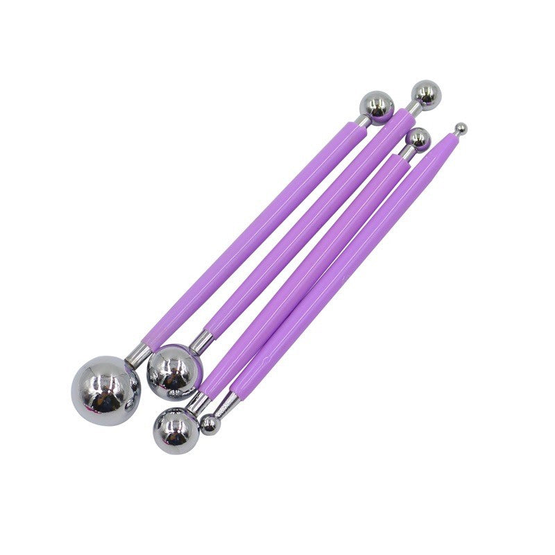 4pcs Stainless Steel Ball Dotting Modelling Tool for Fondant and DIY Craft Use TSC