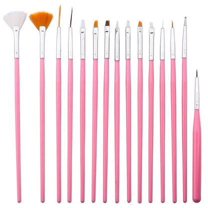 15pcs Decorating Brush Set for Baking and DIY Nail Arts Use TSC