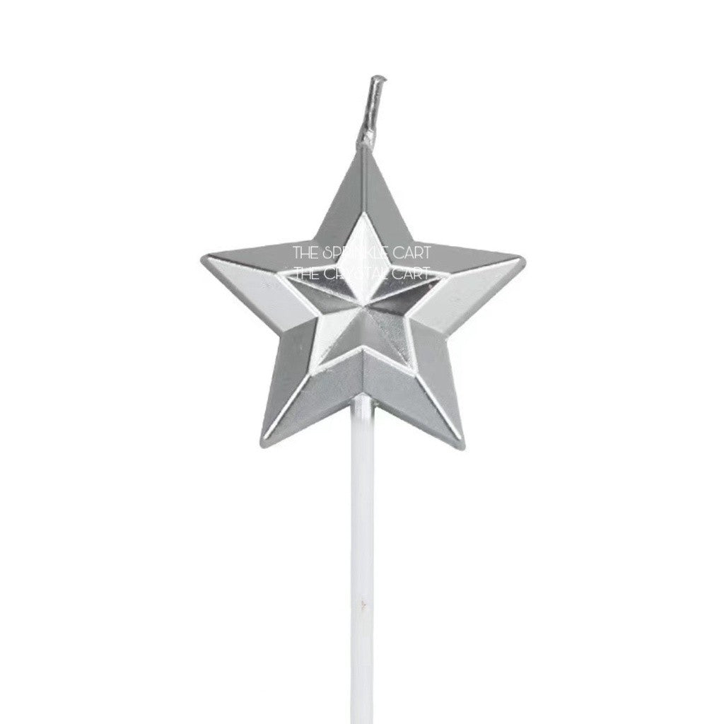 Metallic Color Candle Heart Star Shape for Birthday Party Supplies TSC