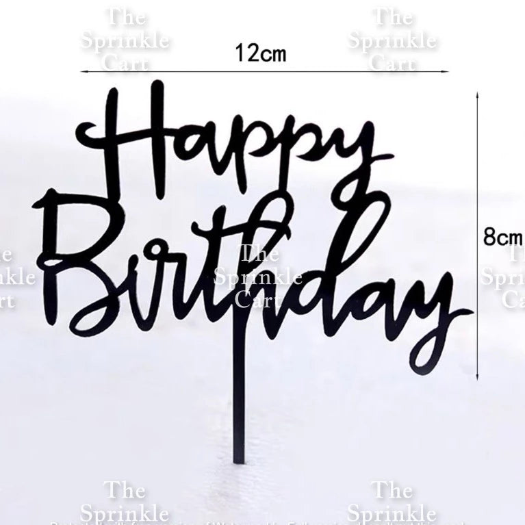 Acrylic Glitter Paper Happy Birthday Mr & Mrs Girl Boy Cake Topper Party Supplies