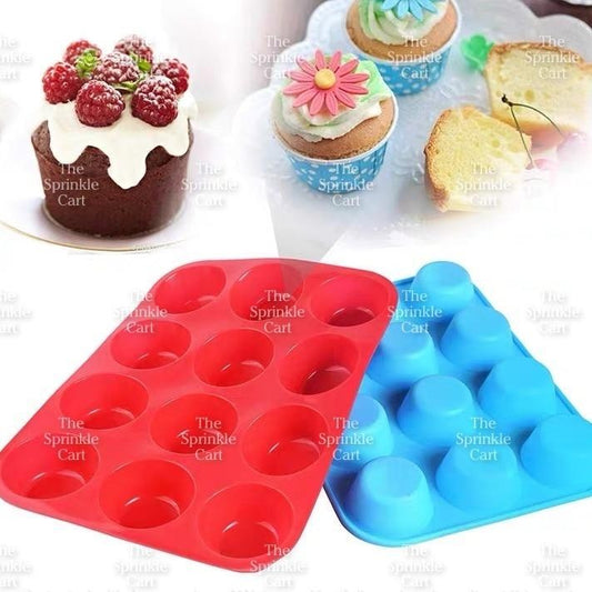 12-hole Cupcake Silicone Molder Tray for Baking Use TSC