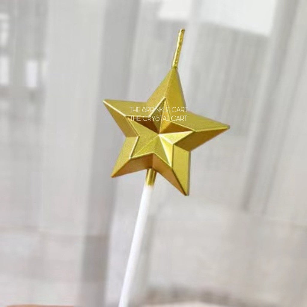 Metallic Color Candle Heart Star Shape for Birthday Party Supplies TSC
