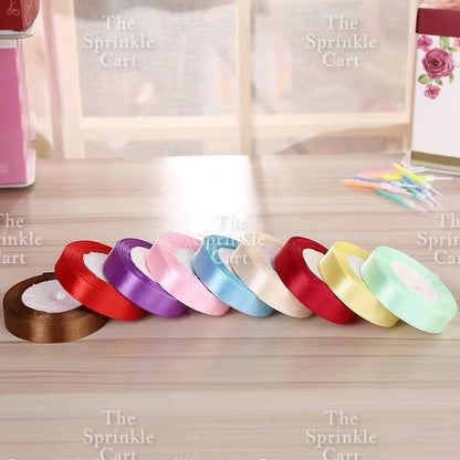 Colored Satin and Glitter Ribbon 1cm 2cm 4cm for Gift Wrapping and DIY Arts and Decoration TSC