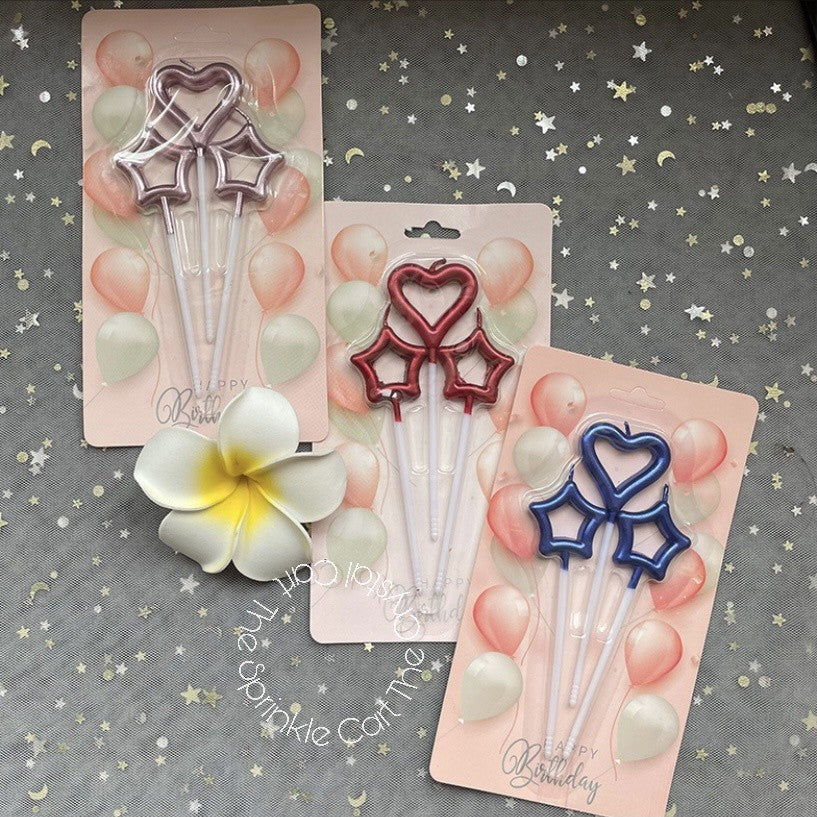 Heart Star Candle for Birthday Cake Party Supplies TSC