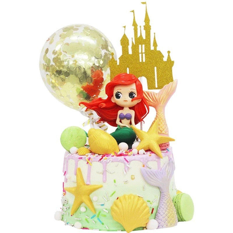 Mermaid Theme Toy Topper Silicone Molder Stencil for Cake Decoration TSC
