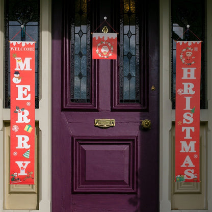 Merry Christmas Wall and Door Banner Hanging Backdrops Home Display Props TSC