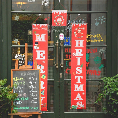 Merry Christmas Wall and Door Banner Hanging Backdrops Home Display Props TSC