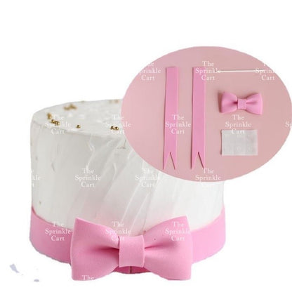 Colorful Glitter Big Ribbon Ballet Bow Tie and Spike Fastener for Cake Decoration TSC