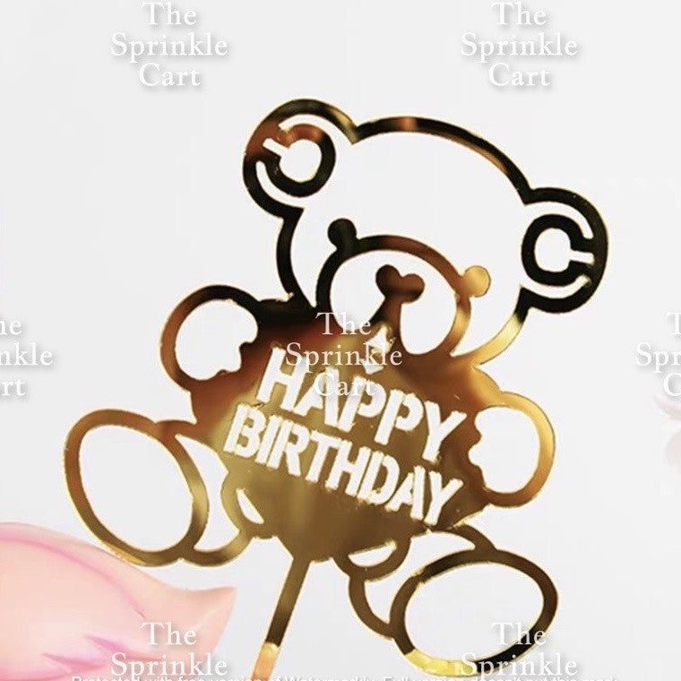 Acrylic Glitter Paper Happy Birthday Mr & Mrs Girl Boy Cake Topper TSC