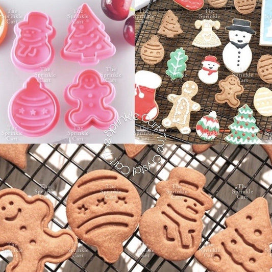 Christmas Icon Cookie Molder Plunger Cutter Tool TSC