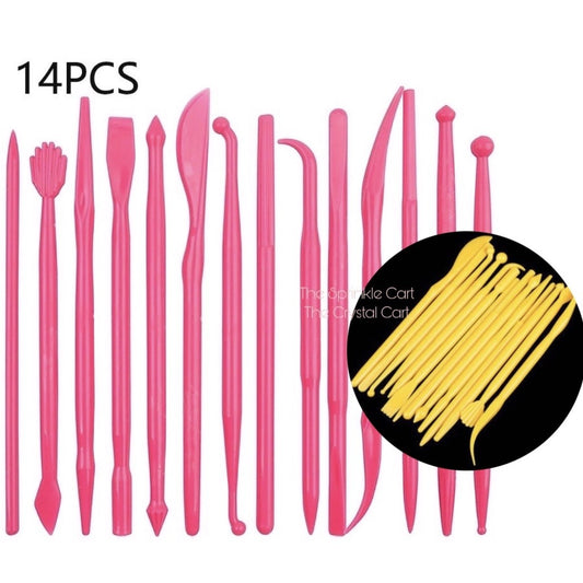 14pcs Plastic Sculpting Modelling Tool  for Cake Fondant Gum Paste and DIY Arts Use TSC