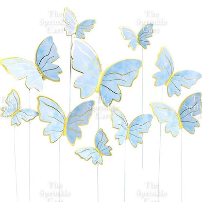 Leaf Fan Cake Toppers Paper Folding Butterfly Paper Topper Mini Paper Fan Round Cake Decoration
