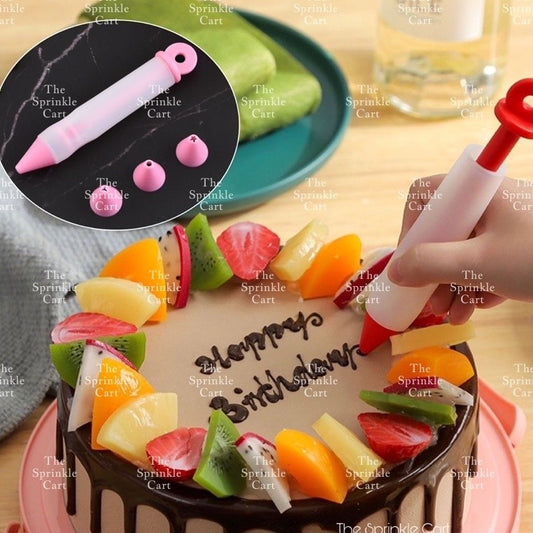 Silicone Icing Nozzle Writing Pen with 4 Extra Nozzle Tips Decorating Tool TSC