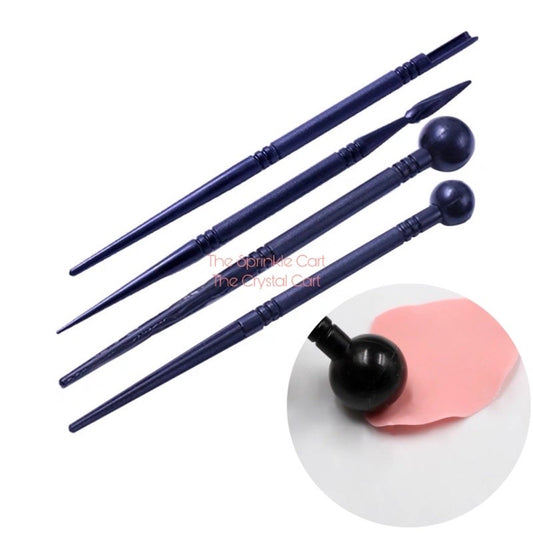 4pcs Sculpting and Modelling Tool for Fondant Gum Paste and DIY Arts & Crafts Clay Polymer
