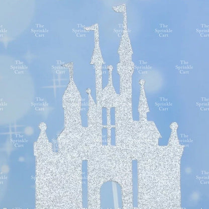 Glitter &Printed Paper Birthday Love Castle Cake Topper Decoration TSC