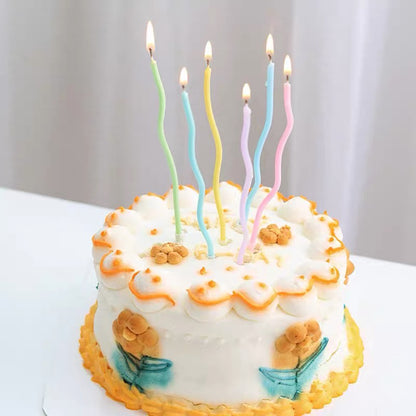 Birthday Spiral Candle Gold Silver Metallic Rainbow