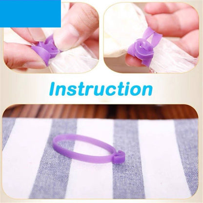 5pcs Reusable Silicone Pastry Piping Bag Tie TSC