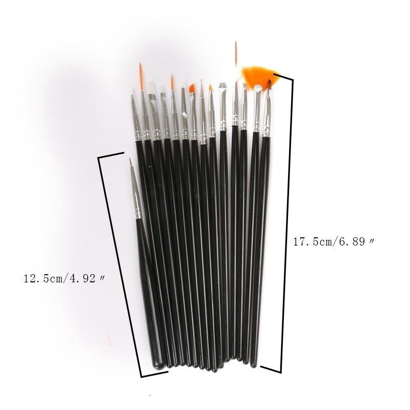 15pcs Decorating Brush Set for Baking and DIY Nail Arts Use TSC