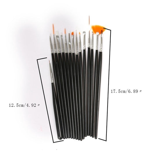 15pcs Decorating Brush Set for Baking and DIY Nail Arts Use TSC