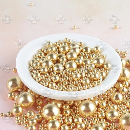 Edible Sprinkle Dragees Luxe Series Metallic Gold Rosegold Matte Pastel 50grams Decoration